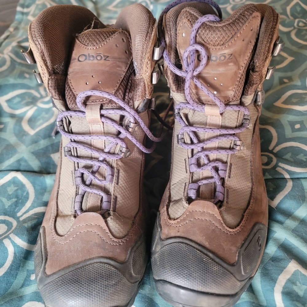 Oboz Women's Trail Hiking Shoes - Brown and Purple